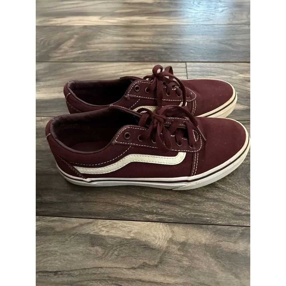 Vans Old Skool Sk8 Low Ward Canvas Burgundy Youth Size 4 Kids Skate See Pic - Picture 10 of 11